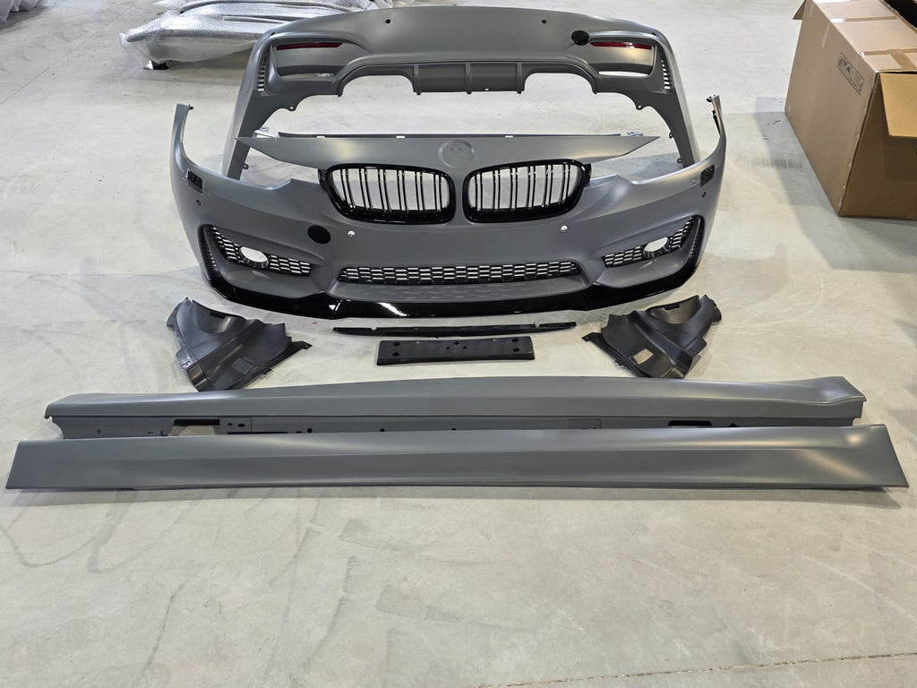 Full Kit M3 Style For BMW 3 Series 11-19 F30 F31 M3 Front & Rear Bumper Side Skirts Kidney Grills