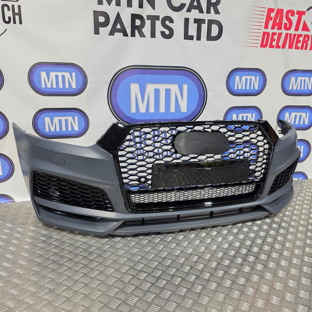Complete Front Bumper – Audi Q3 / SQ3 2016–2018 Facelift | Honeycomb Grill S-Line