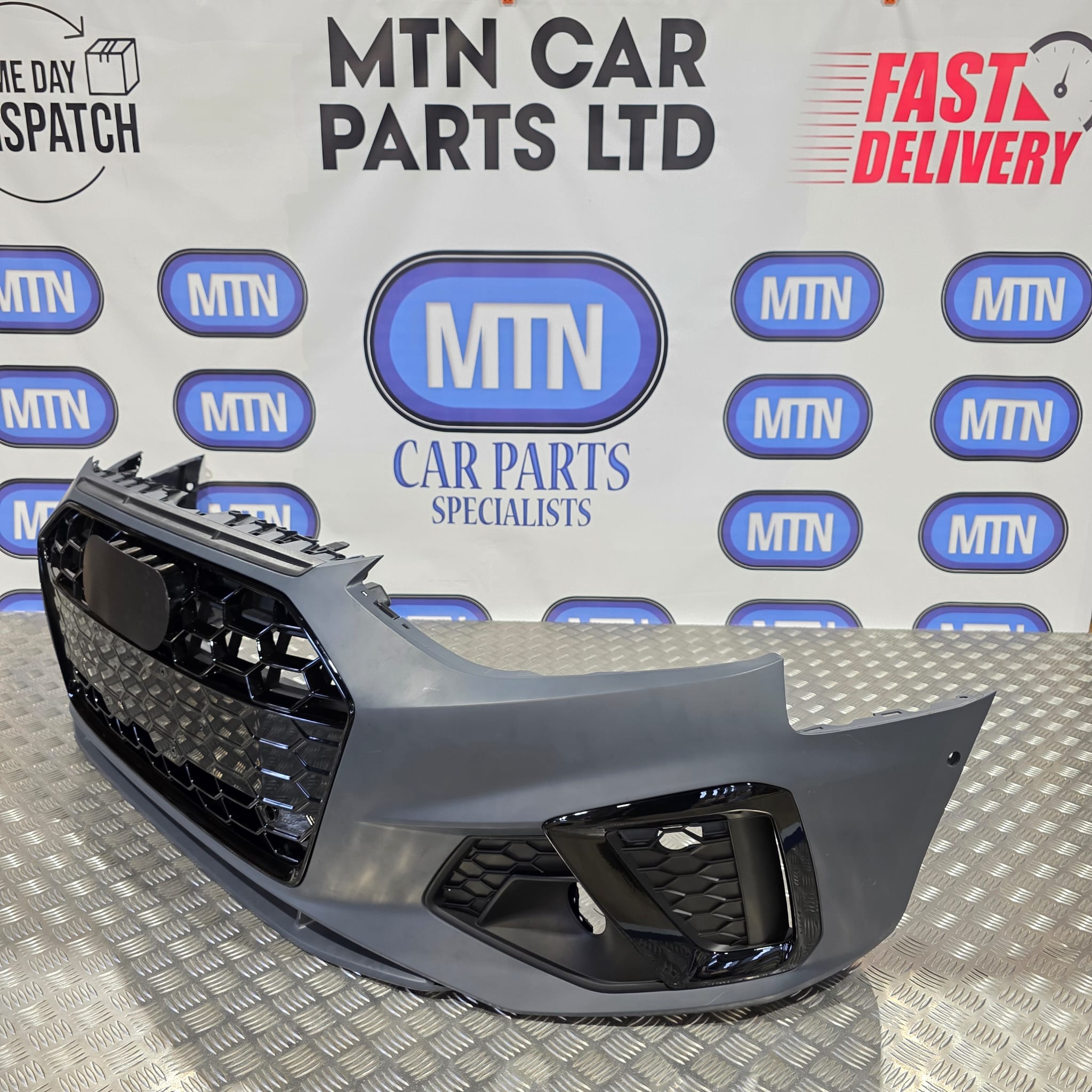 Complete Front Bumper – Audi A4 / S4 B9.5 Facelift S-Line Gloss Black (2020–2024)