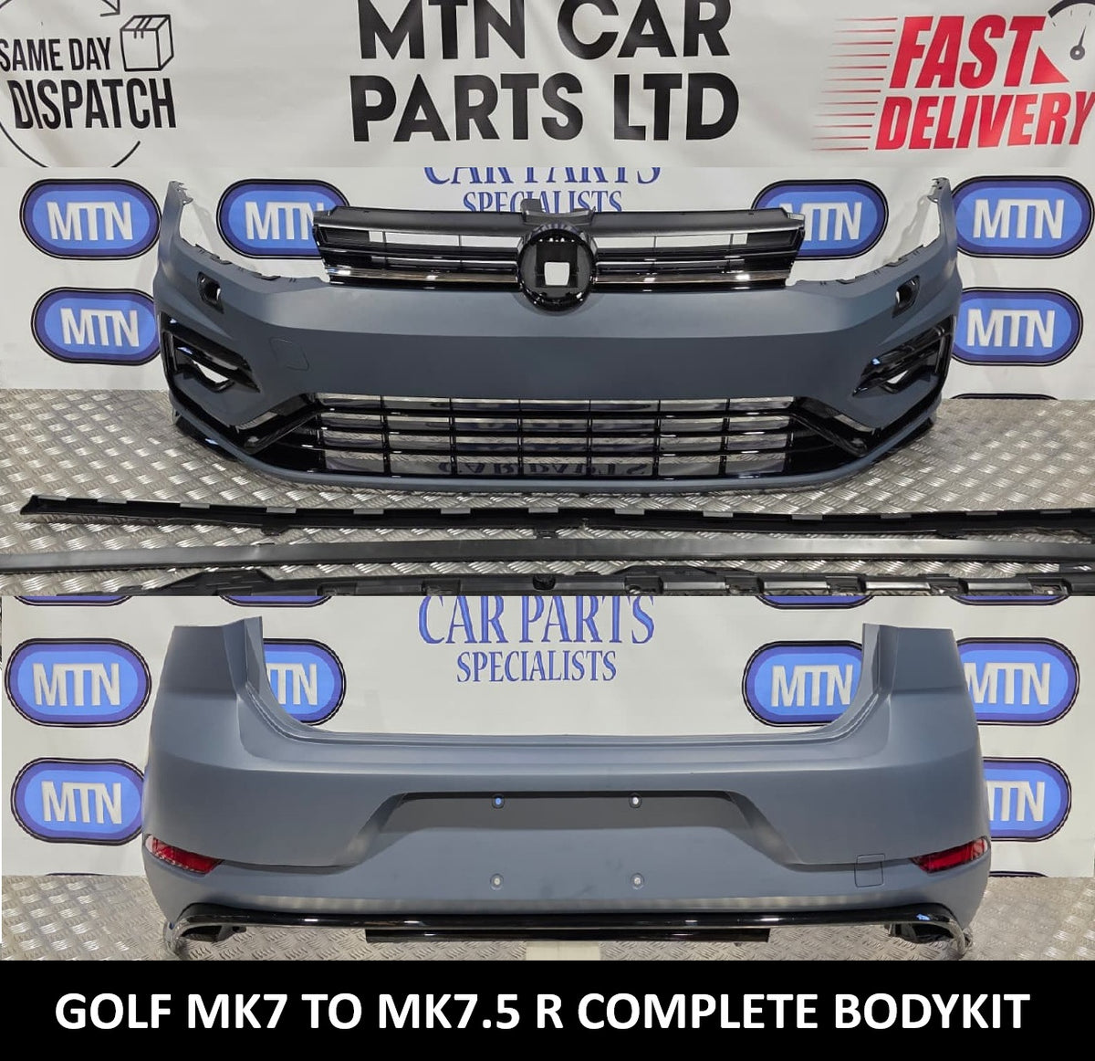 COMPLETE CONVERSION KIT FOR VW Golf MK 7 TO MK7.5 R LINE FRONT AND REAR BUMPERS, GRILLE, FOGLIGHTS Main image