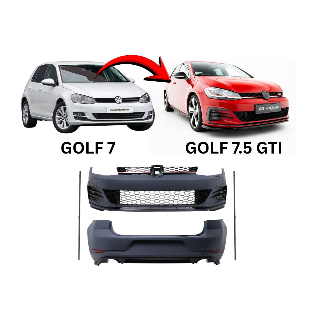 COMPLETE CONVERSION KIT FOR VW Golf MK 7 TO MK7.5 GTI FRONT AND REAR BUMPERS, GRILLE, FOGLIGHTS