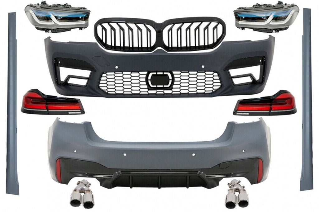 Complete Bodykit for BMW G30 17-20 to G30 LCI M5 2022 Front & Rear Bumpers, Side Skirts, Front & Rear Lights, Grille