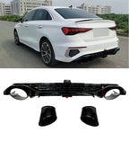 Rear Diffuser for Audi A3 / S3 8Y 2020-2024 RS3 Style with Exhaust Tips