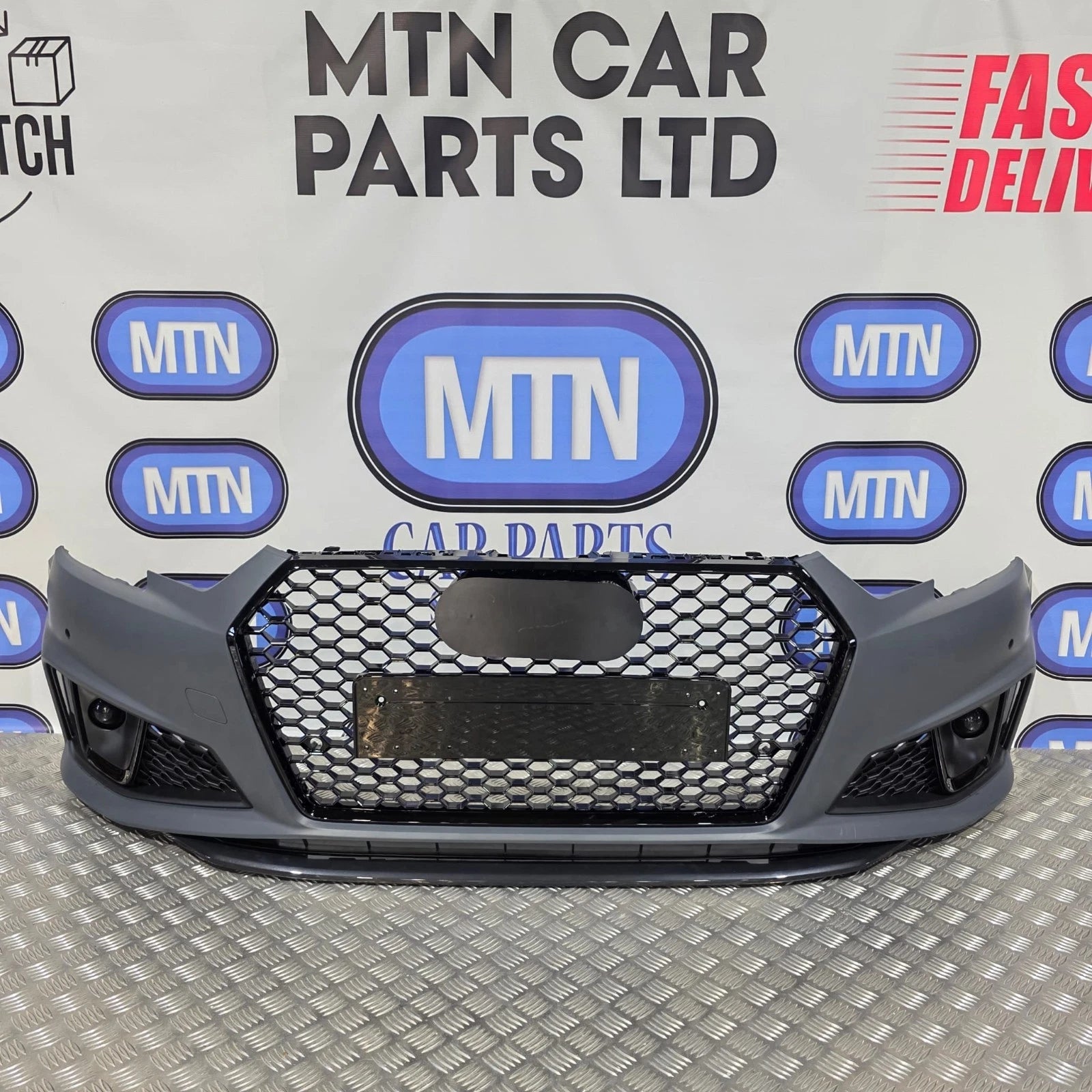 NEW Complete Front Bumper for Audi A4 / S4 B9 2019-2020 Honeycomb Grill S-Line Main image