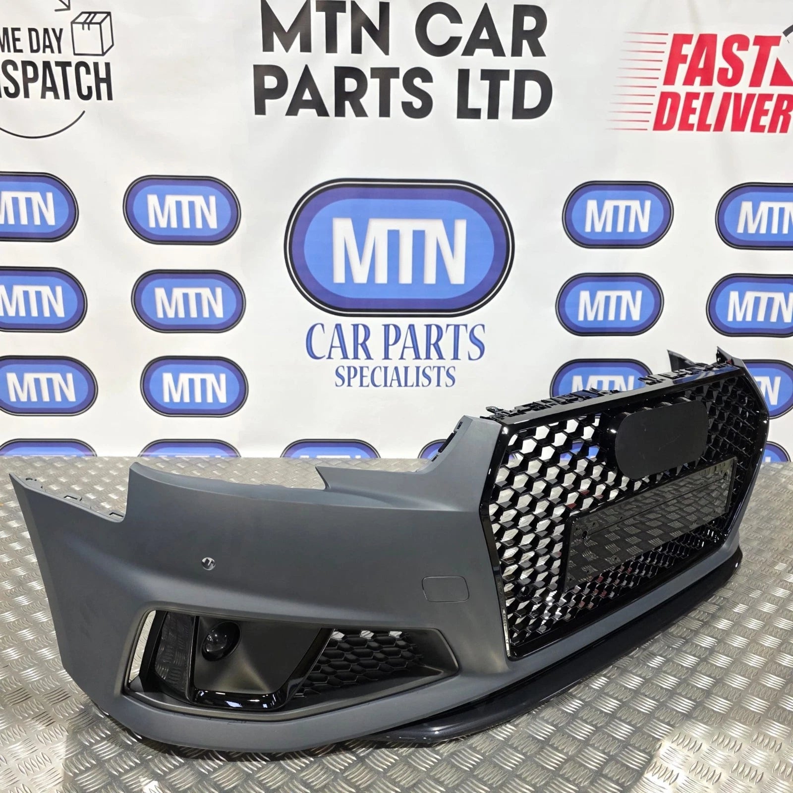 NEW Complete Front Bumper for Audi A4 / S4 B9 2019-2020 Honeycomb Grill S-Line Secondary image