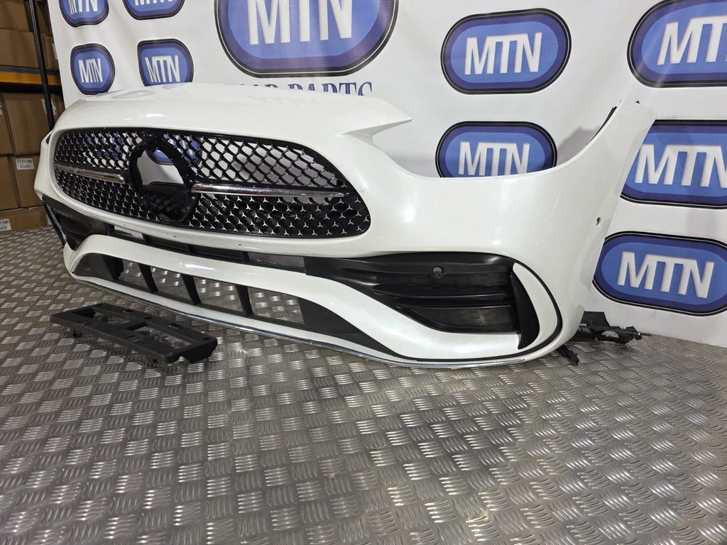 COMPLETE FRONT BUMPER FOR MERCEDES C CLASS W206 AMG LINE 22-25 PEARL WHITE