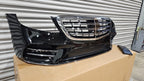 FRONT BUMPER FOR MERCEDES S CLASS W222 18-23 AMG LINE OBSIDIAN BLACK C197