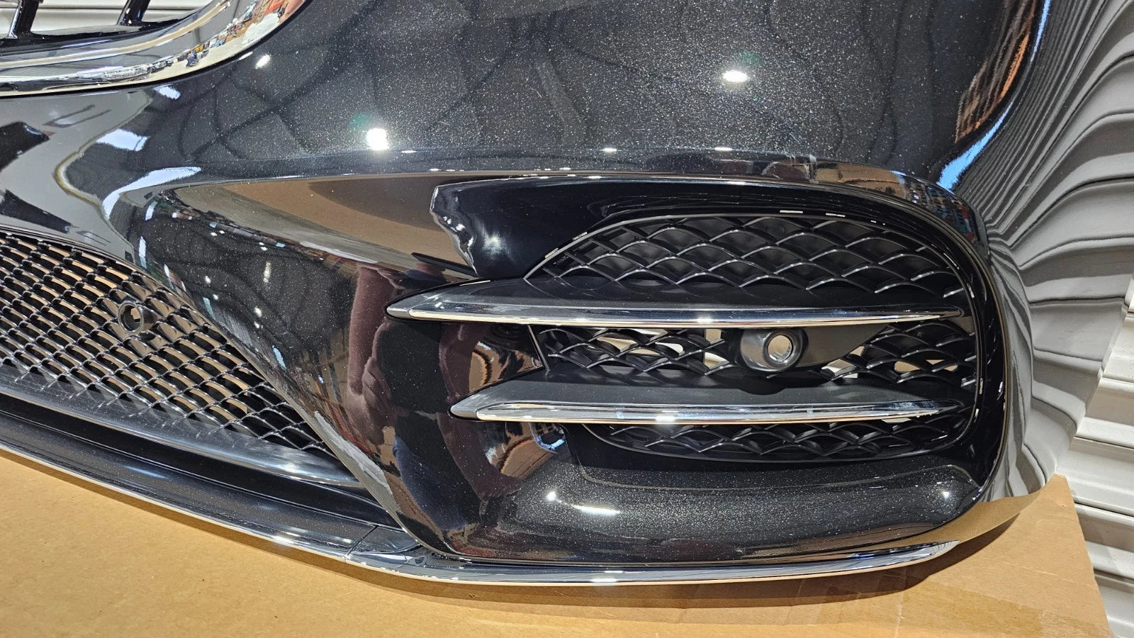 FRONT BUMPER FOR MERCEDES S CLASS W222 18-23 AMG LINE OBSIDIAN BLACK C197