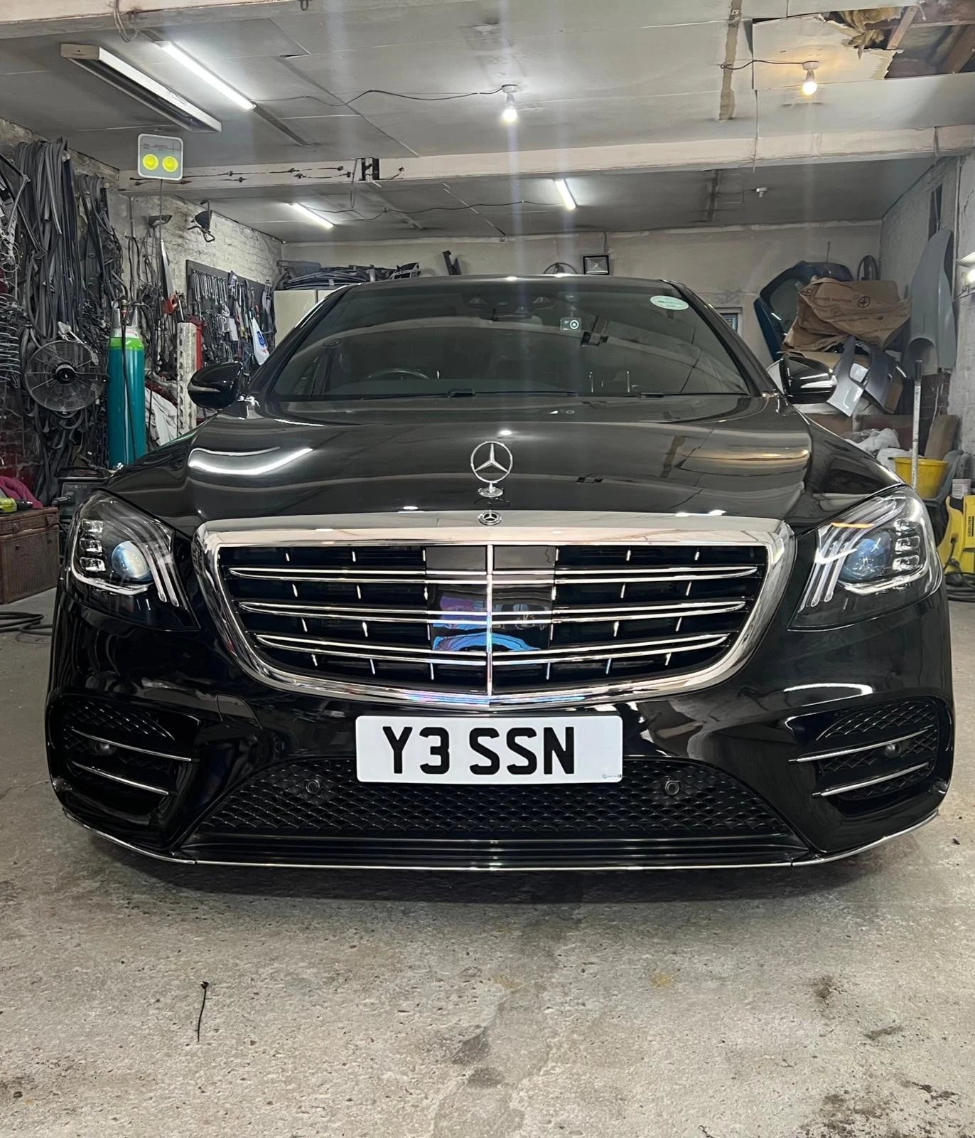 FRONT BUMPER FOR MERCEDES S CLASS W222 18-23 AMG LINE OBSIDIAN BLACK C197