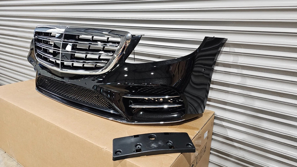 FRONT BUMPER FOR MERCEDES S CLASS W222 18-23 AMG LINE OBSIDIAN BLACK C197