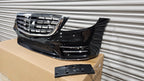 FRONT BUMPER FOR MERCEDES S CLASS W222 18-23 AMG LINE OBSIDIAN BLACK C197