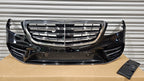 FRONT BUMPER FOR MERCEDES S CLASS W222 18-23 AMG LINE OBSIDIAN BLACK C197