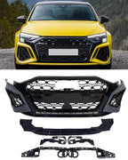 Front Bumper For Audi A3 / S3 8Y 2020-2024 Prefacelift RS3 Style Honeycomb Grills