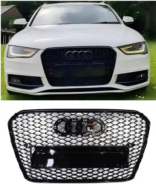 Honeycomb Grill for A5 / S5 B8.5 2012-2015 Facelift Grille Gloss Black