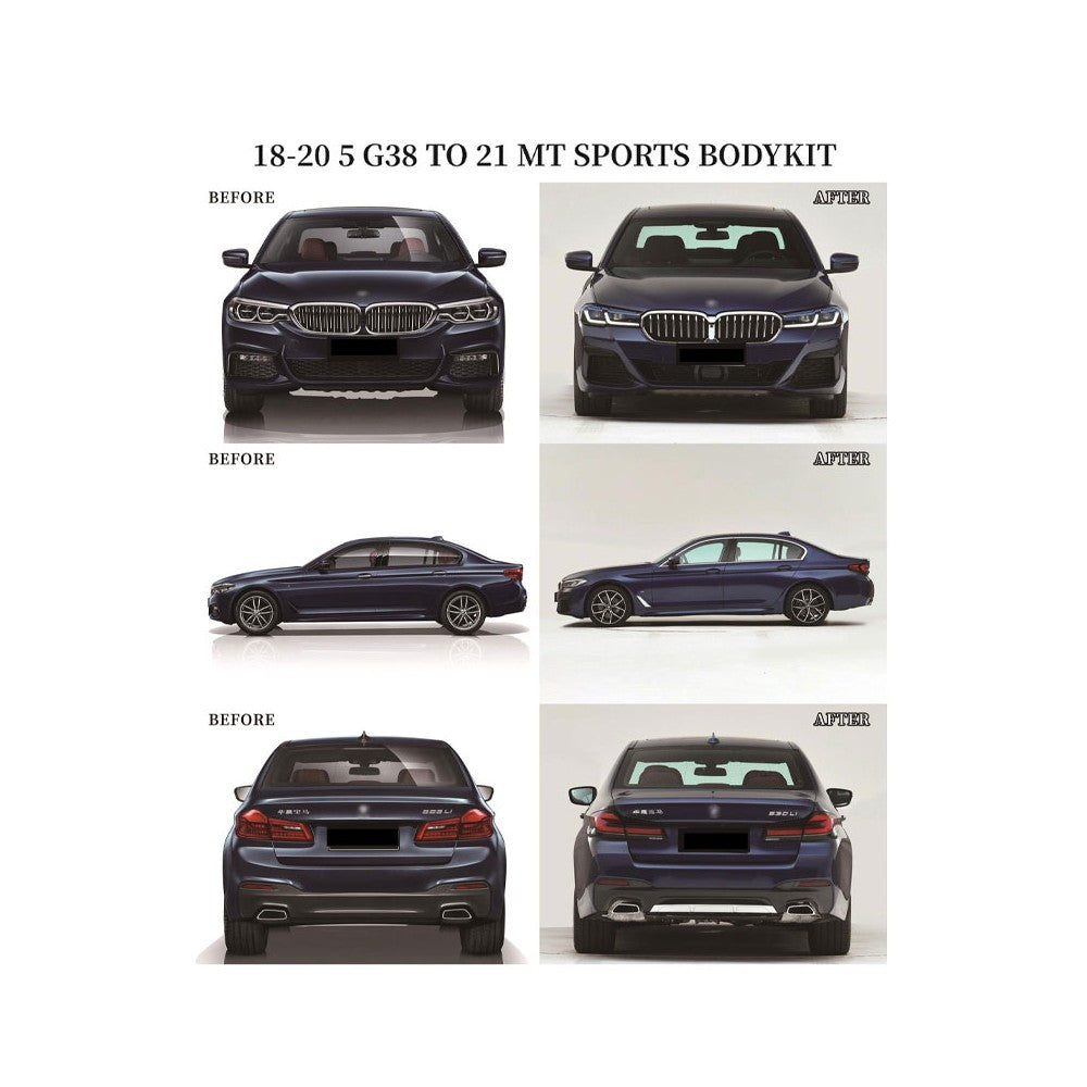 Complete Bodykit for BMW G30 17-20 to G30 LCI M Sport 2022 Front & Rear Bumpers, Side Skirts, Front & Rear Lights, Grille
